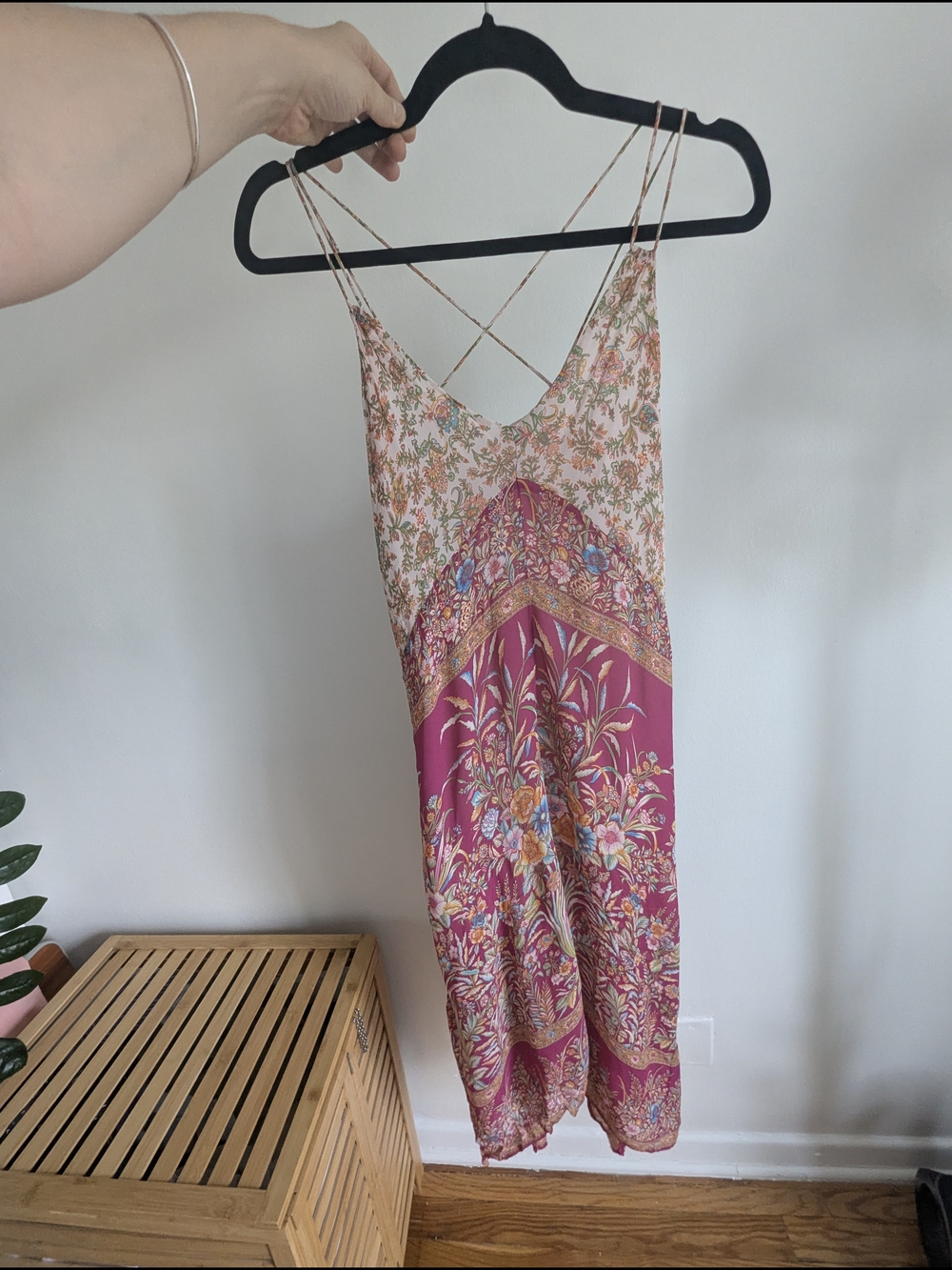 Lucky Brand Boho Pink Floral Slip Dress Size Xs